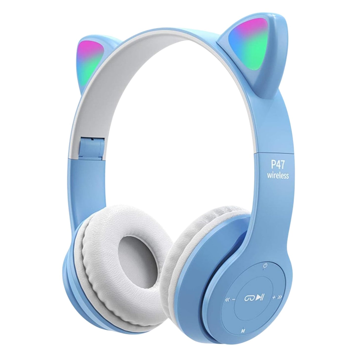 P47M Cute Cat Ear Shape Luminous Bluetooth Wireless Headphone