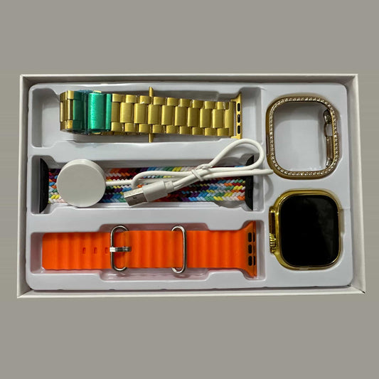 H6 Ultra 2 Smartwatch 4 in 1 Golden Watch