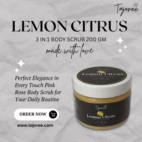 Tajoree Lemon Citrus 3 in 1 Body Scrub 200gm natural exfoliating polish