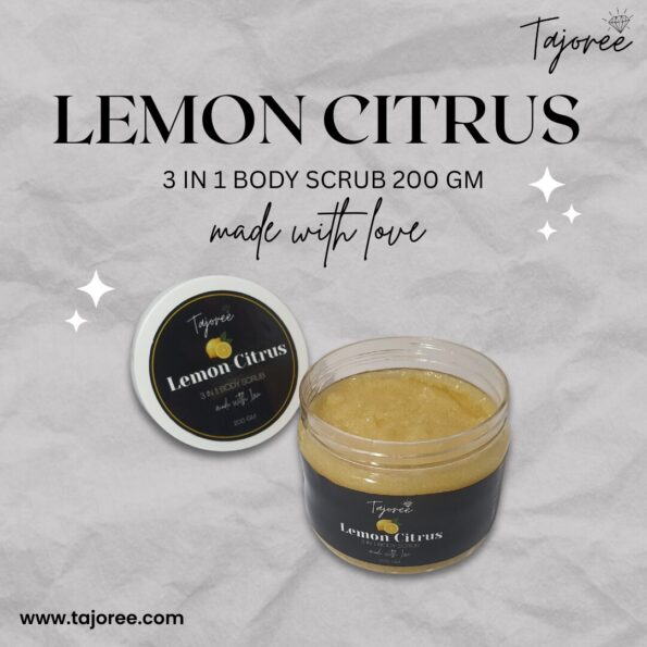 Tajoree Lemon Citrus 3 in 1 Body Scrub 200gm natural exfoliating polish