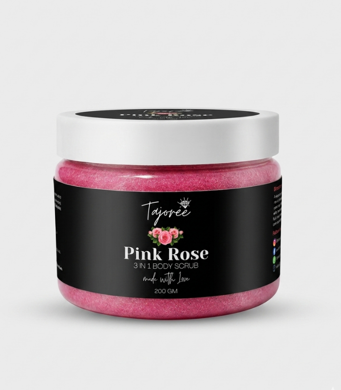 Pink Rose Scrub- 1 Pink Rose 3-in-1 Body Scrub – Glow & Hydration Formula - Image 1